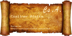 Csallner Aletta névjegykártya